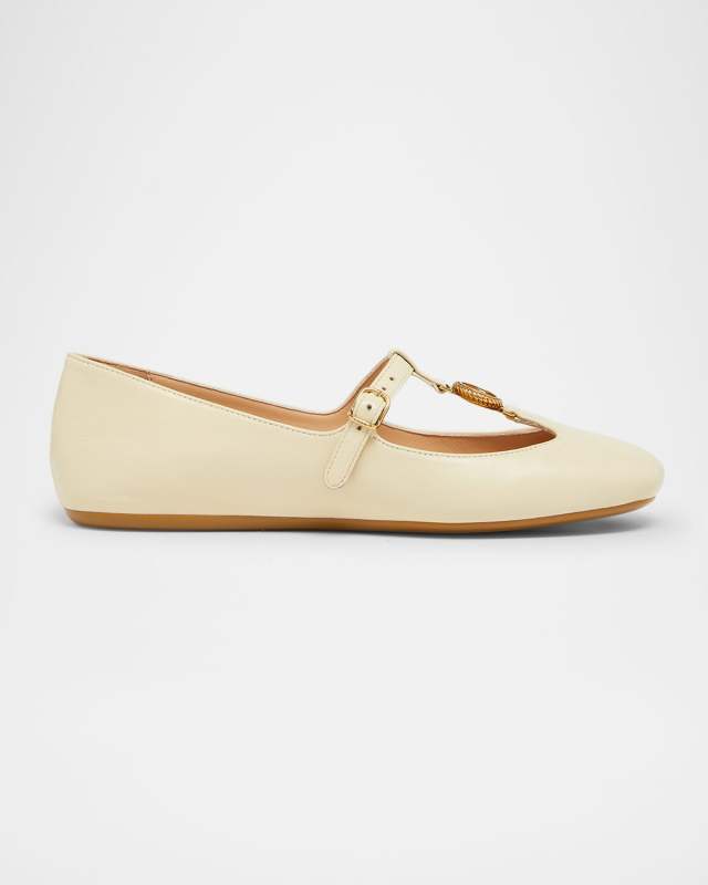 Leonore Leather Ballerina Flats